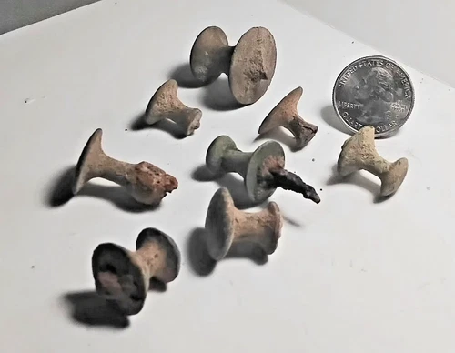 8 Civil War Relic brass Confederate cartridge Box finials dug Central Virginia