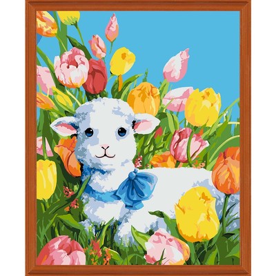Herrschners  Easter Lamb Kit & Frame Paint-by-Number Kit