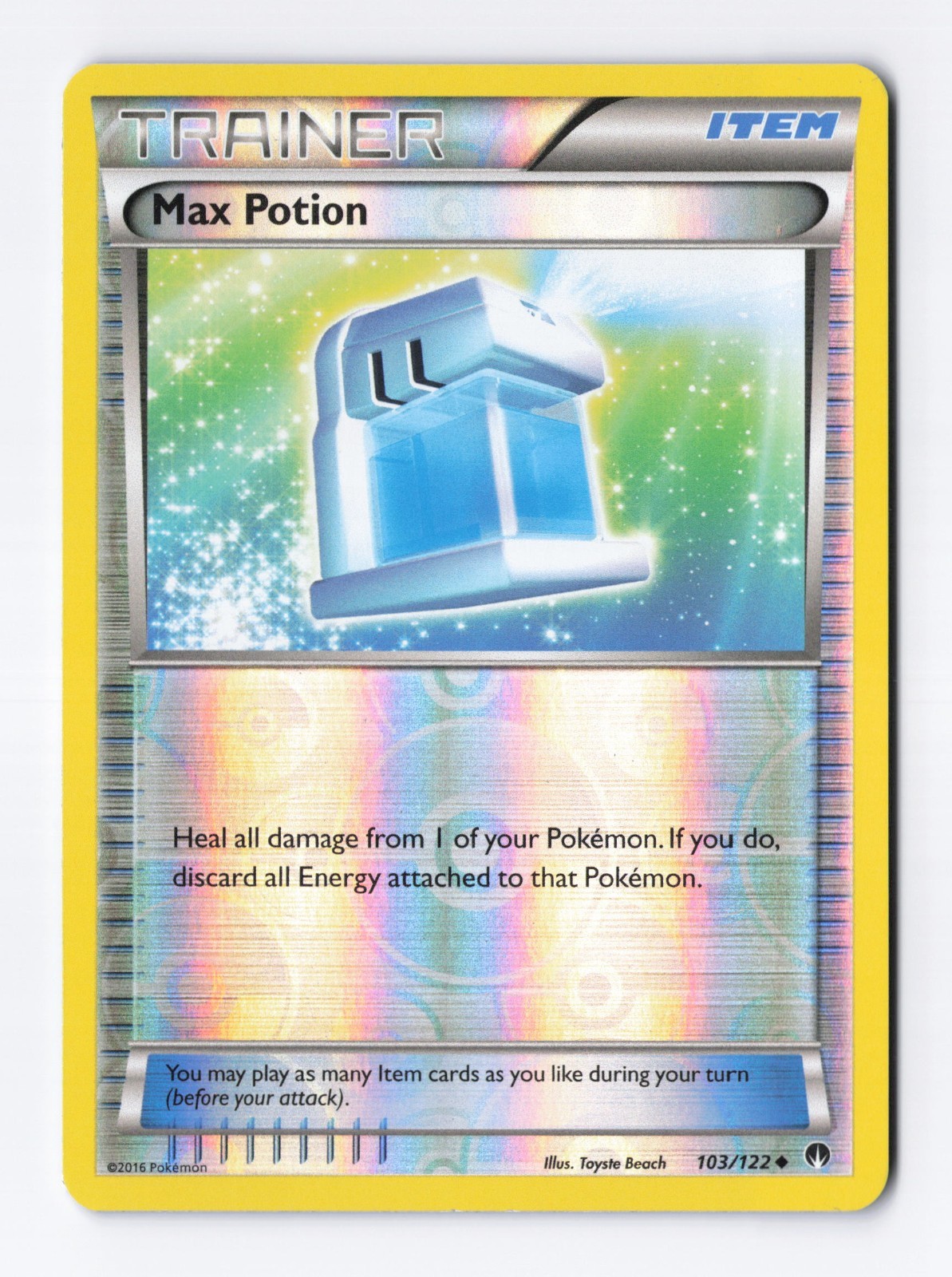 max potion  103/122 uncommon -Pokemon TCG BREAKpoint  MP reverse holo