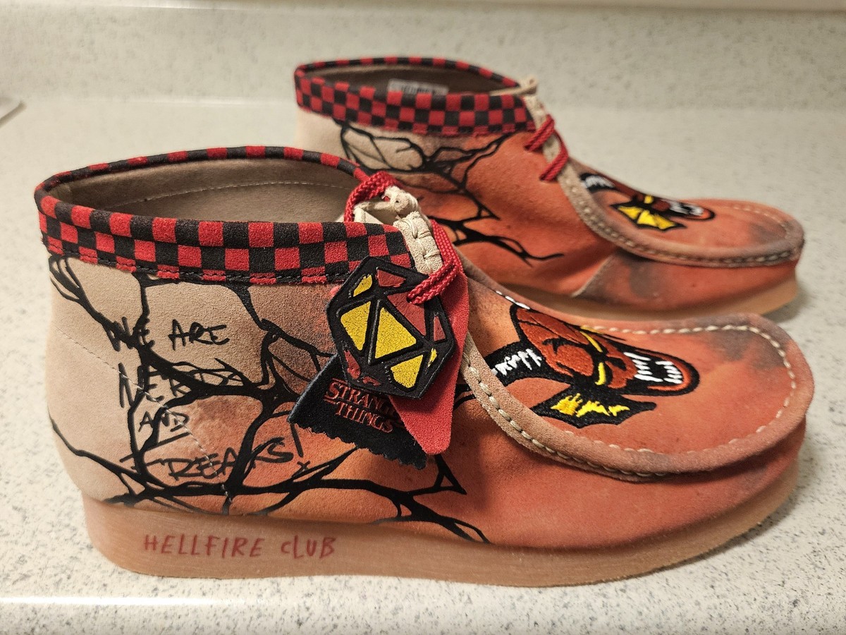 Rare Stranger Things x Clarks Wallabee Evo Hellfire Club Shoes Men’s 8 NEW Clarks Originals Wallabee Evo Stranger Things Hellfire Club  main image 2