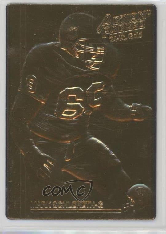 1992 Action Packed 24-Kt Gold Mint /500 Mark Schlereth #280 Rookie RC 2t7