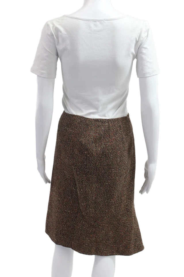 Ellen Tracy Women Straight Pencil Skirt Brown Knee Length Size 2P - Image 3 of 4
