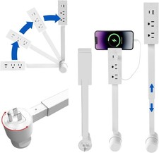 Electrical Outlet Extender Features USB-A, USB-C, and 2 AC Electrical Outlet Ext
