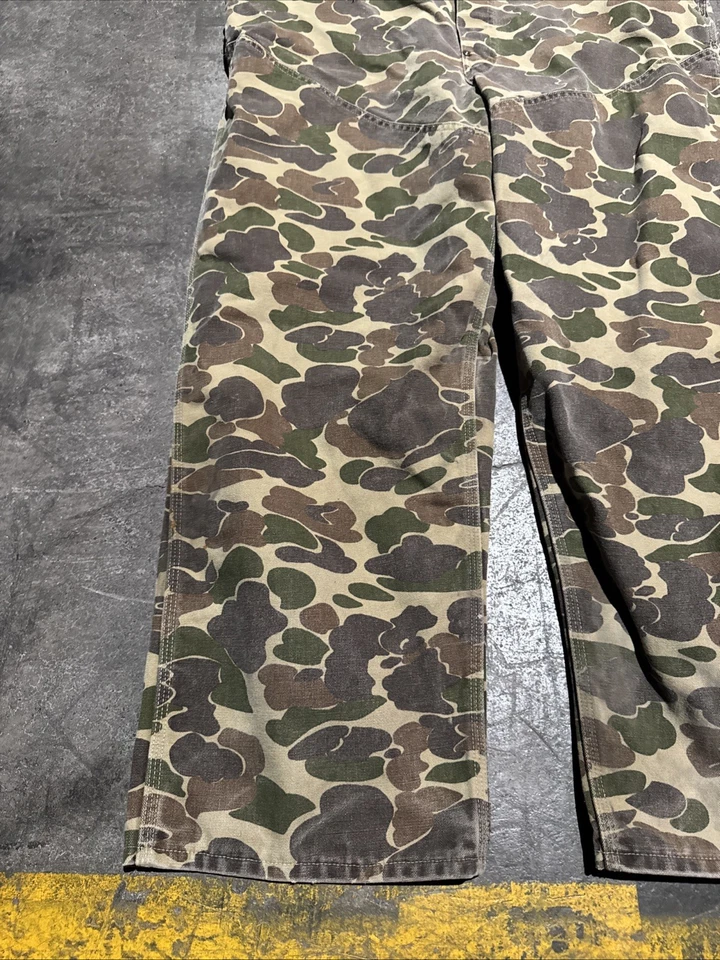 Vintage Carhartt BU103 Bib Overalls Duck Camo Hunting Made In USA Men's 44x30 - Image 2 of 4