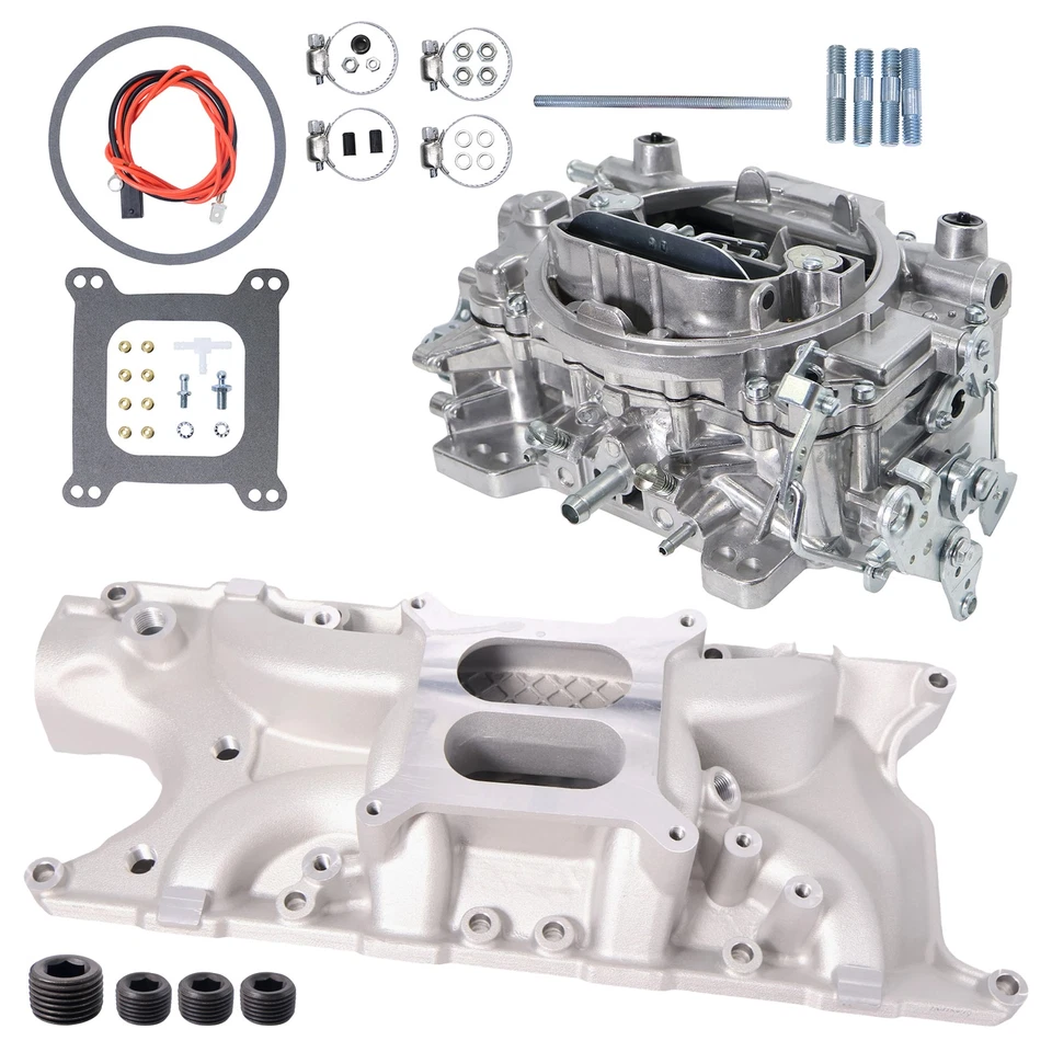 8124WND Intake Manifold & 4 Barrel 1405 Carburetor For 289-302 Ford Small Block - Image 2 of 4