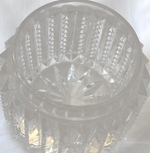 Vintage Clear Glass Ribbed Embossed Jar no lid  Art deco