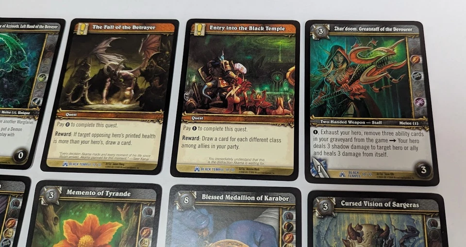 12X WOW World of Warcraft BLACK TEMPLE Treasure Pack Tournament Edition cartas Foto 3 de 4