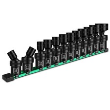 38 Drive Shallow Universal Impact Socket Set 12pcs Metric10-19 21 22mm