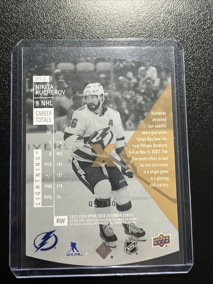 2023-24 Extended Series 1997-98 SPx Holoview Retros Gold /50 Nikita Kucherov - Image 2 of 3