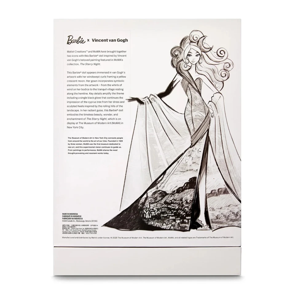 Barbie x MoMA Vincent van Gogh Doll 2025 - READY TO SHIP - Image 3 of 4