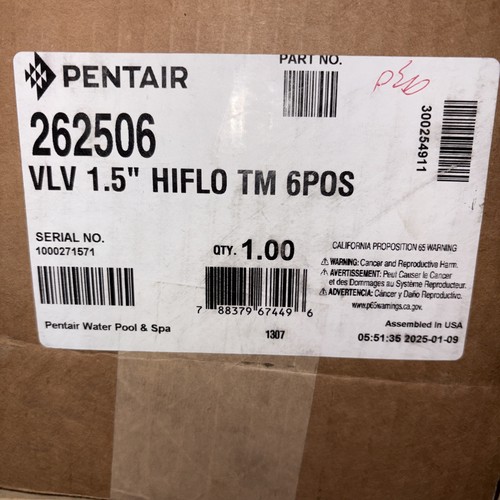 Pentair 262506 1-1/2'' 6-Way Clamp Style Valve for Pool & Spa Sand Filter