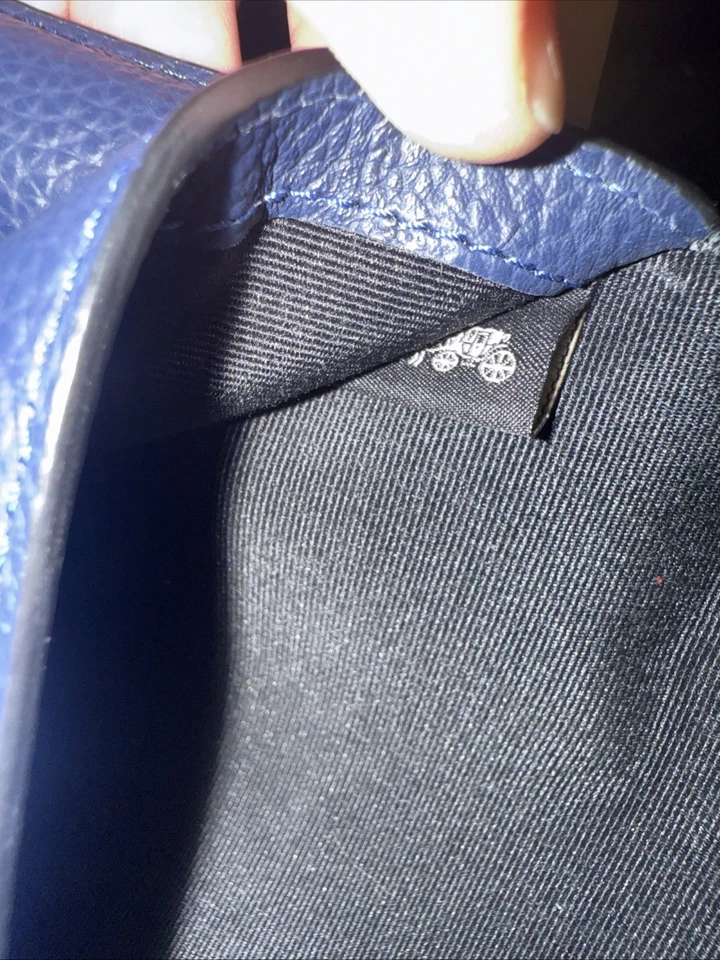 BOLSO BANDOLERA HUDSON PEQUEÑO DE CUERO AUTÉNTICO COACH PARA HOMBRE #1309 Azul Oscuro Foto 3 de 4