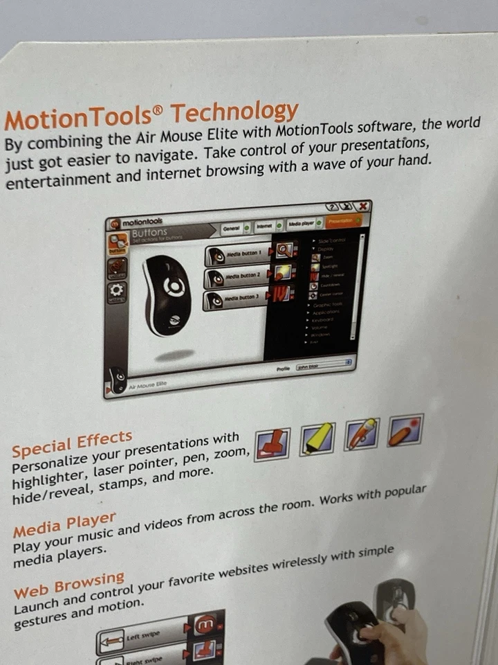 Gyration Air Mouse Elite Wireless Rechargable Mouse GYM5600NA, Sealed H69 - Image 3 of 4