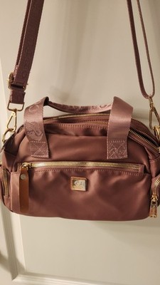 Colorful Fox Burgundy Nylon Multi-Pocket Crossbody Bag