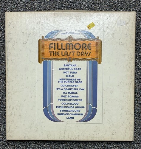 Vintage Fillmore The Last Days Z3X 31390 1972 3x LP Live Santana Grateful Dead