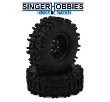 REDCAT RER42131 Ascent-18 Apex 1.3" Pre-Mounted Tires Black (2) Beadlock Wheels