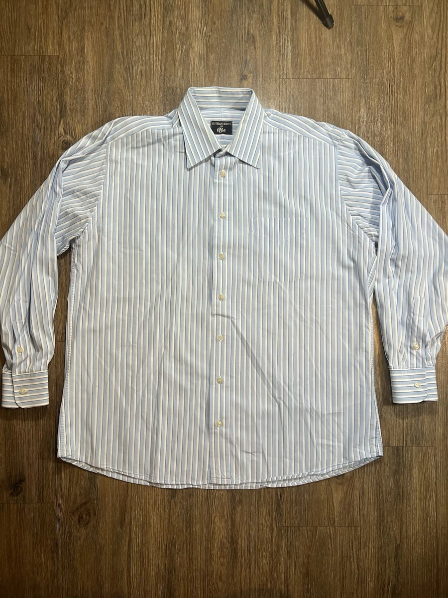 gitman brothers dress shirts sale mens dress shirt french cuff Gitman Bros. Point Collar Pinpoint French Cuff  White Dress Shirt 18 / 32