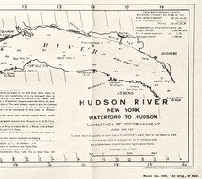 1915 HUDSON River NEW YORK Map 4 Foot Panoramic MONUMENTAL U.S. Engineers