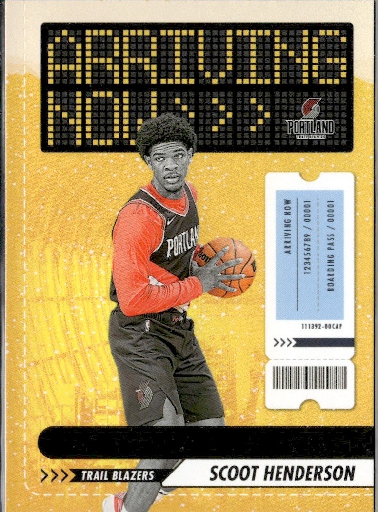 2023-24 Panini Hoops Scoot Henderson Arriving Now RC #4 Trail Blazers