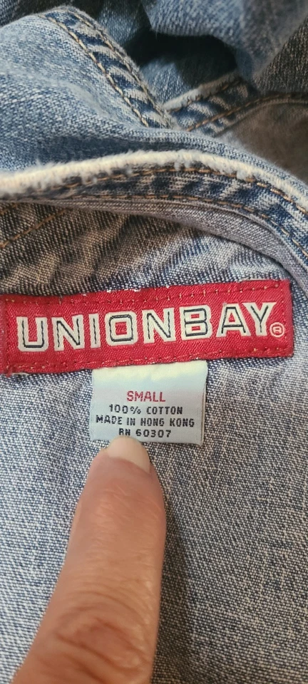 Mono de carpintero Unionbay vintage años 90 Y2K pierna recta mujer adolescente talla S babero Foto 3 de 4