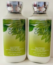 2 New Bath & Body Works WHITE CITRUS 8 Fl Oz Shea Body Lotion Lot Set SEALED