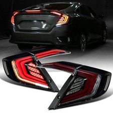 for Honda Civic Sedan 4Dr LED Sequential Turn Signals Tail Lights Black Smoke