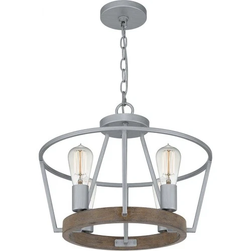 Brockton - Four Light Pendant - 15 Inches high-Grey Ash Finish    -Traditional - Picture 3 of 12