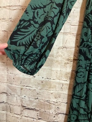 Boden Dress Womens 4 Forest Green Smocked Jersey Stretch Tropical Florals  Flowy | eBay
