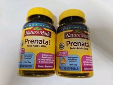 2 Pk, Nature Made Prenatal Folic Acid  DHA, 60 Softgels Each, Exp. 05/2026
