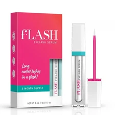 fLASH Eyelash Serum for Long, Curled Natural Lashes - Enhances & Strengthens,...