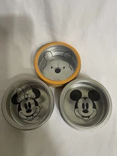 Lot of 3 DAISO Disney Magnetic Metal case. Mickey & Minnie Mouse & Pooh Bear