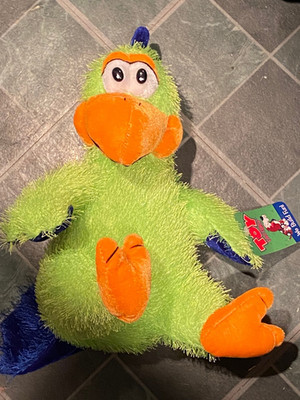 2005 12'' Toy Factory Bright Fuzzy Green Sitting Bird Plush *NEW w/Tags* h2
