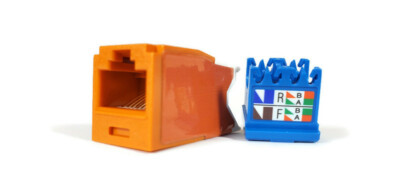 Panduit CJ6X88TGOR Snap in, Mini-Com, TX6A 10Gig UTP, Cat 6, Orange Qty (24)