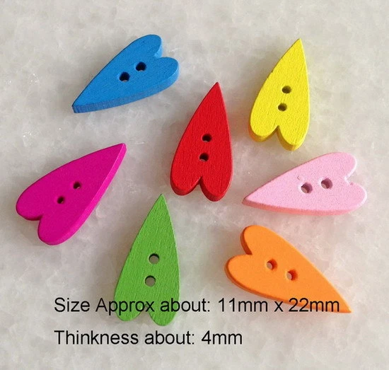 DIY 100pcs Mixed Color Heart shape 2 hole Resin Sewing Buttons Crafts Znk004 - Image 2 of 4