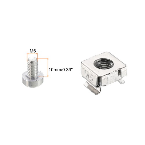Grille Support Cage Écrous M6x10mm Montage Vis 304 Inox Acier pour Grille 10 Set - Photo 2/6