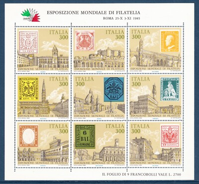 ITALIA 1985. YV. BF1-2-3. '' ITALIA'85 '' EXPOS. FILAT. MUNDIAL EN ROMA.   MNH.