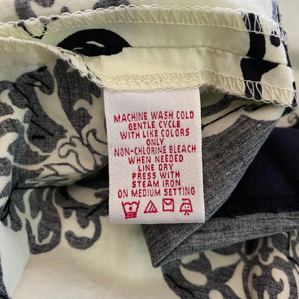 Falda para mujer Nine & Company talla 12 negra crema floral línea A hasta la rodilla Foto 4 de 4