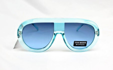 Steve Madden Clear Blue Shield Sunglasses with Blue Lenses 100 UV SM892103 BLUE