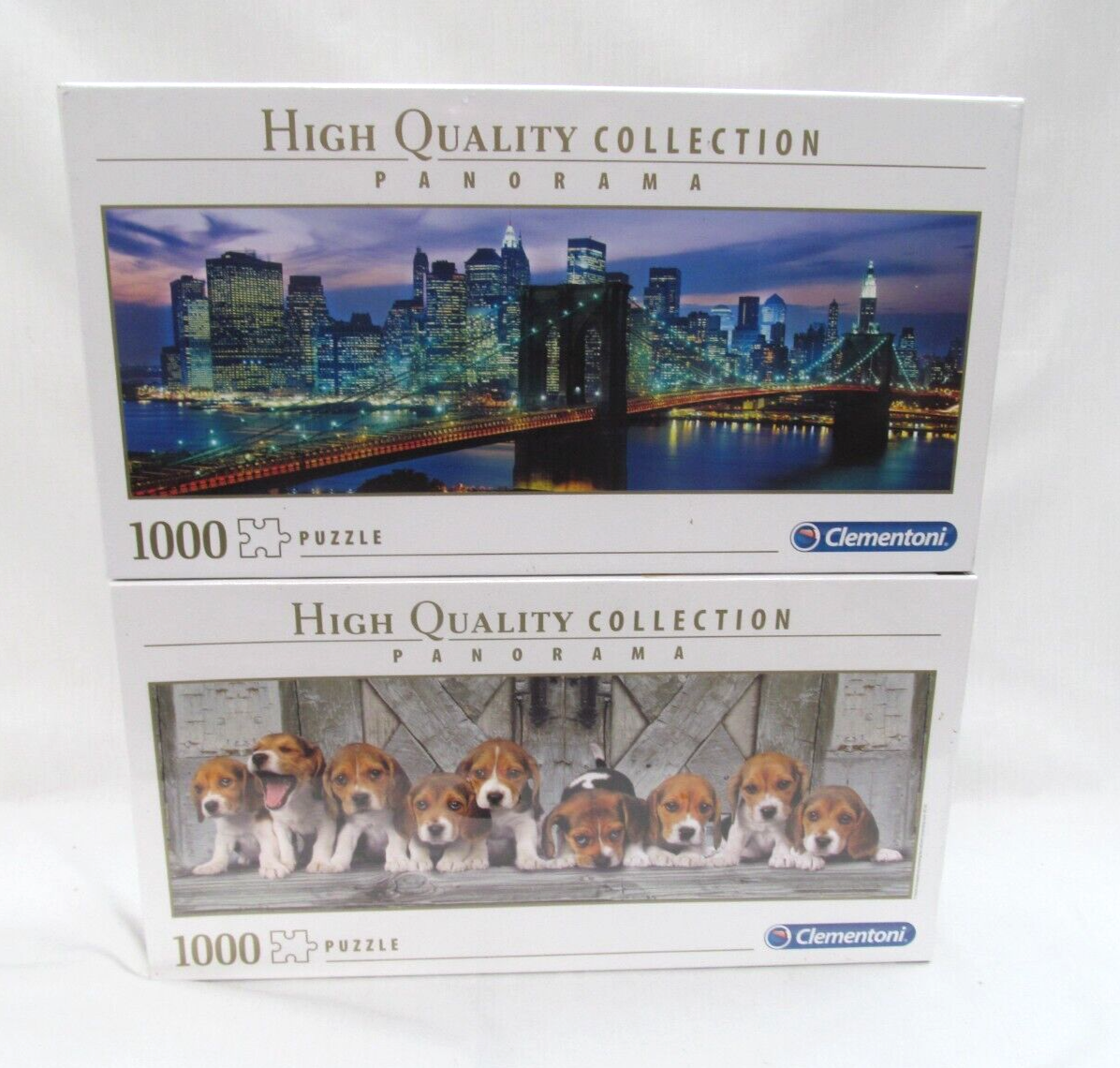 2 x Clementoni Panorama 1000 pcs each 'New York' & ' Beagles' Brand New/Sealed
