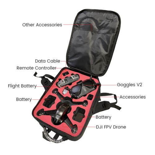 Backpack for DJI FPV Combo Quadcopter Goggles V2 Controller Waterproof Storage - Picture 7 of 9