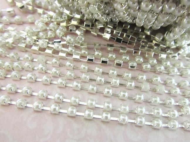 10 yards Rhinestone Jewel Chain Trim/Trimming/Craft/Decor E4-Crystal Or ...