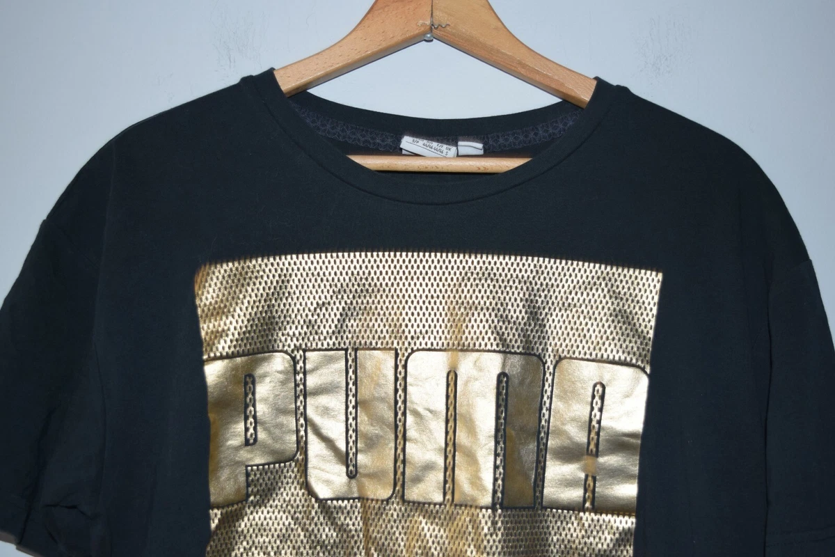 Black and hotsell gold puma shirt