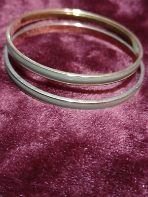 J CREW Gold Bangles off White grey Stackable Bracelets Lot Of