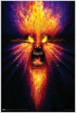 Fire God by Phil Straub Non-Flocked Blacklight Poster 24.5" x 36.5" - Laminated
