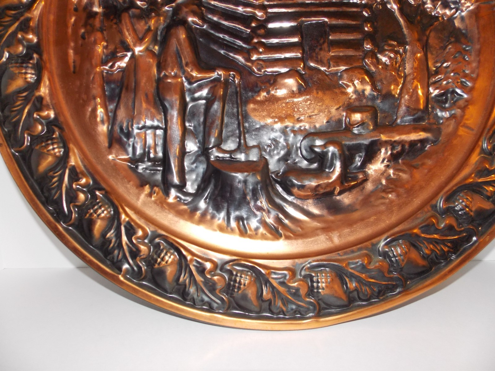 Coppercraft Guild Large Copper Wall Hanging w/ Log Cabin Scene 20" eBay