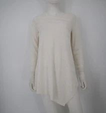 NWT APT. 9 Women's Ivory White Sweater Knit  Top Long Sleeve Sz M Asymmetrical