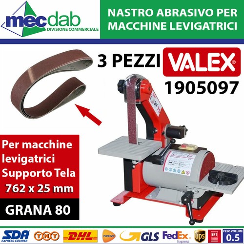 Tela Nastro Abrasivo Grana 80/120 Per Levigatrici a Nastro 762 x 25 mm - Valex - Foto 2 di 3