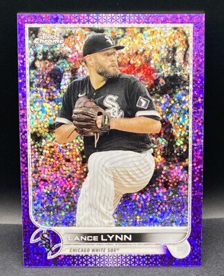 2022 TOPPS CHROME PURPLE SPECKLE LANCE LYNN /299 WHITE SOX