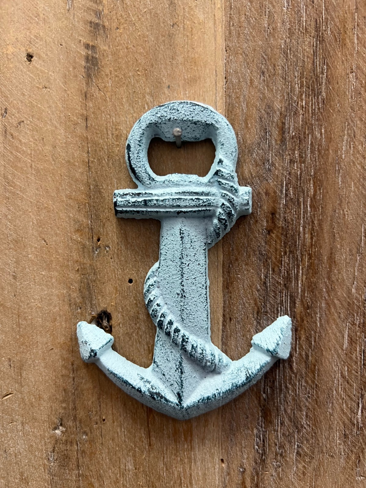 Anchor Blue Cast Iron Bottle Opener 4.5" x 3.5"