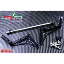 Seven Speed RR Passenger Footrest Foldable Set Fit For Honda Monkey125 Black
